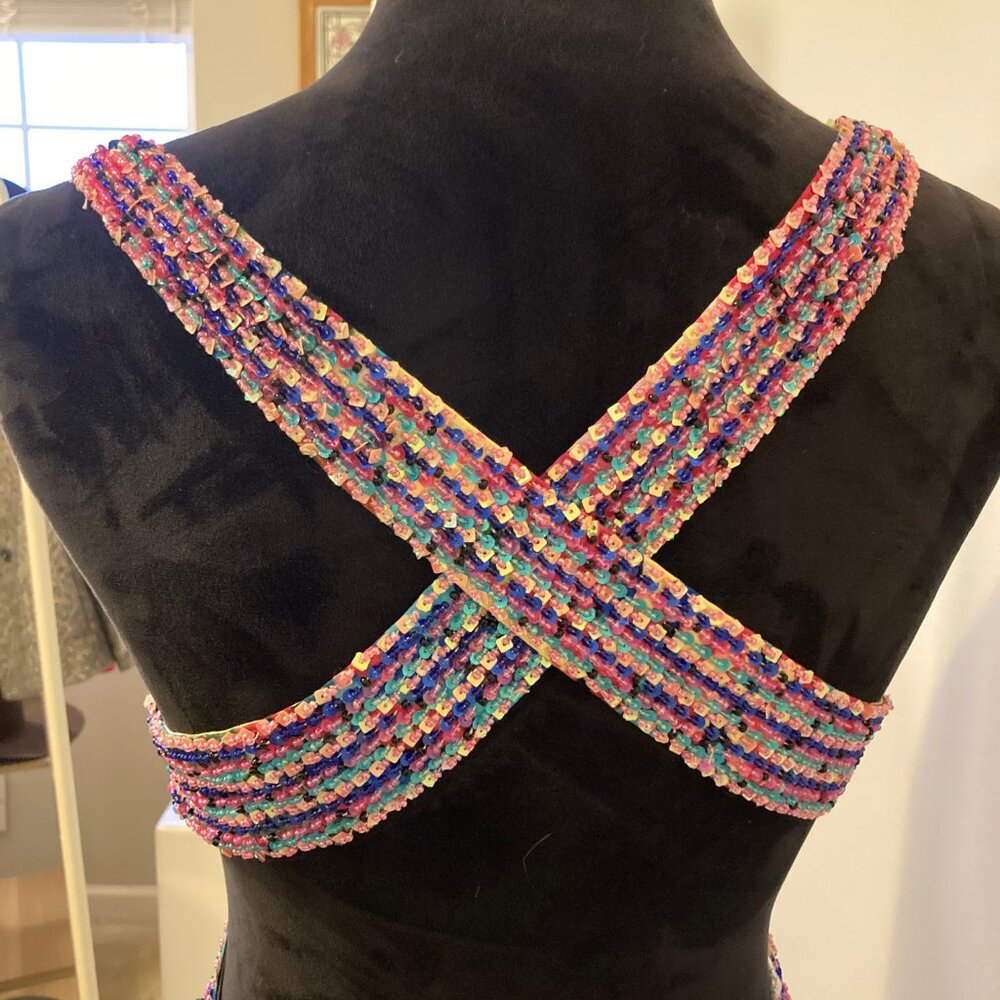 Cache Multicolor Patterned Dress With Beaded Desi… - image 4